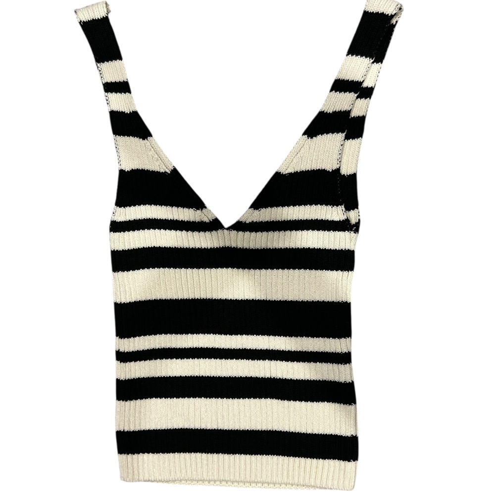 Anthropologie Maeve Black and White Striped Sweater Shrug Set - Picture 6 of 6